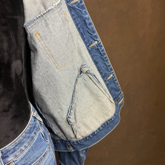 GAP Jacket Mens S Trucker Denim Jean Vintage 90s Medium Wash Cotton Blue USA - Picture 10 of 11